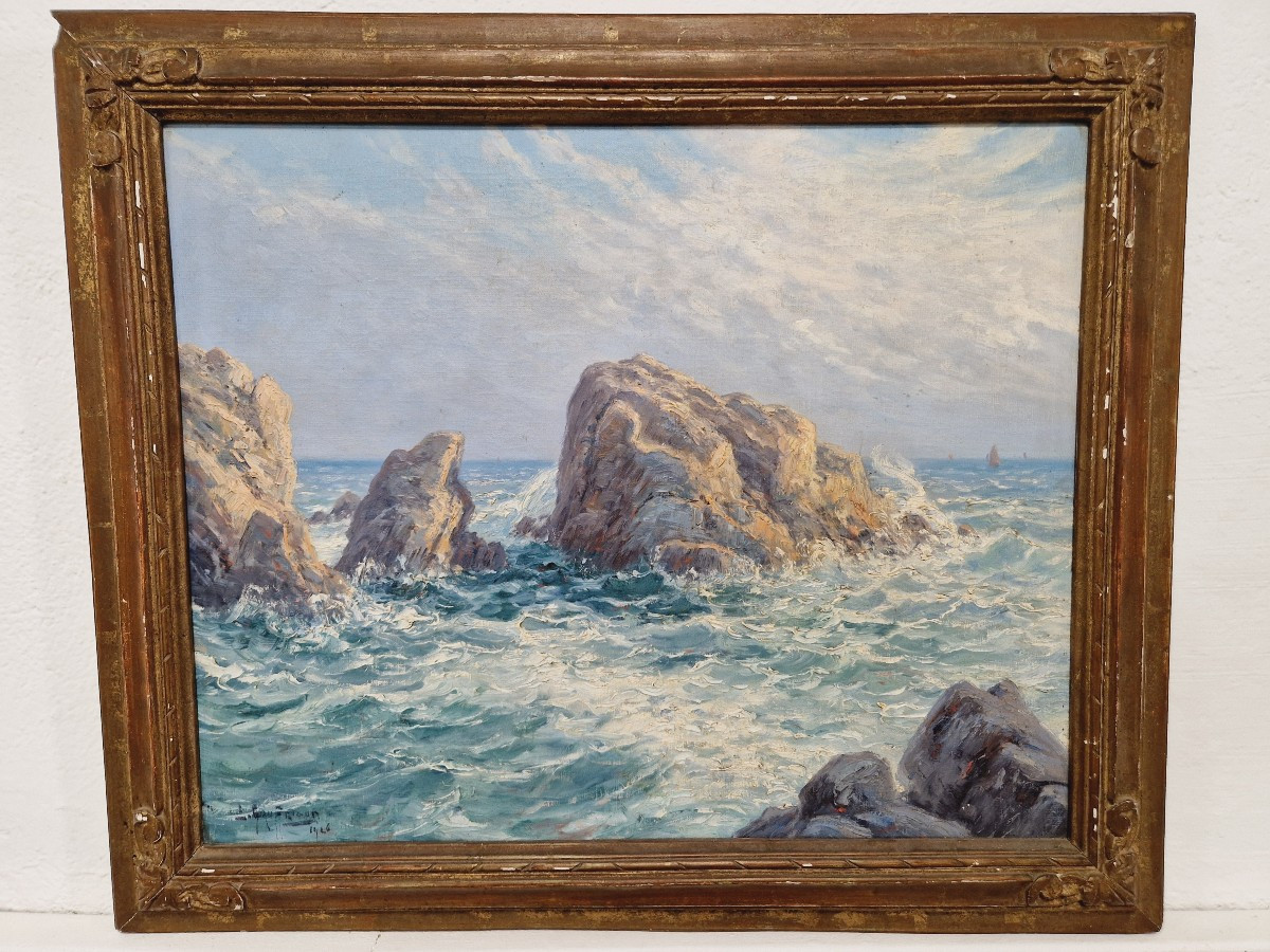 Antique French Oil Painting by Gauffriaud