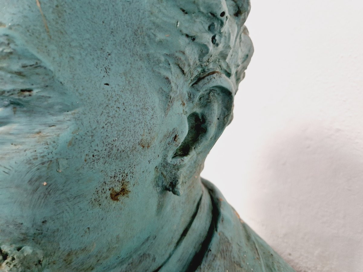 Giant Green Plaster Antique Bust-photo-2