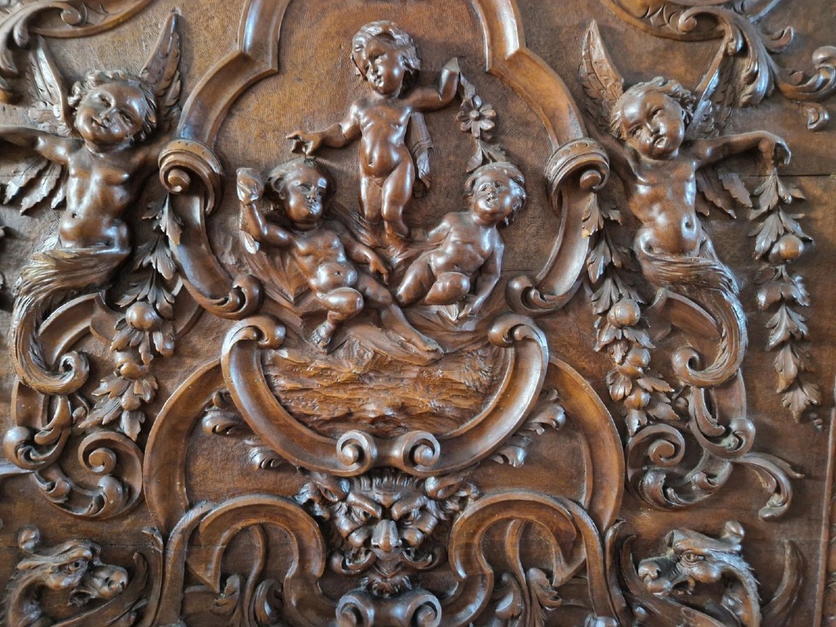 Ensemble de chambre à coucher antique de style Renaissance italienne 7 pièces-photo-3