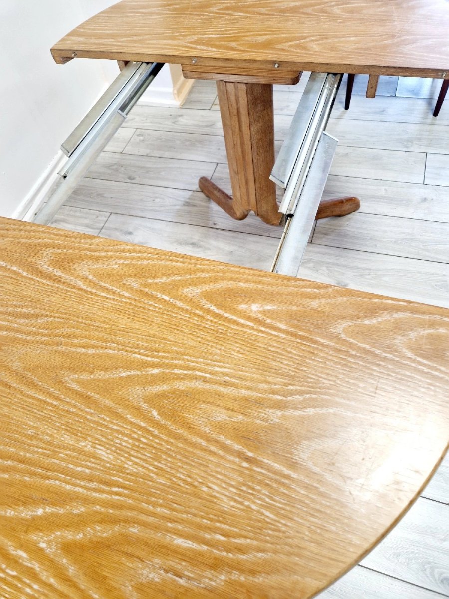 Vintage German Herringbone Dining Table-photo-1