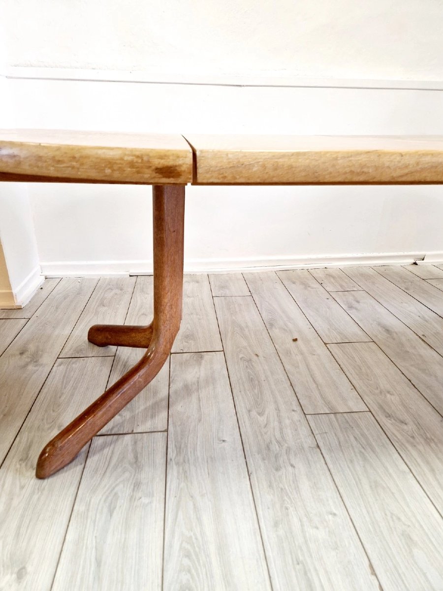 Vintage German Herringbone Dining Table-photo-4