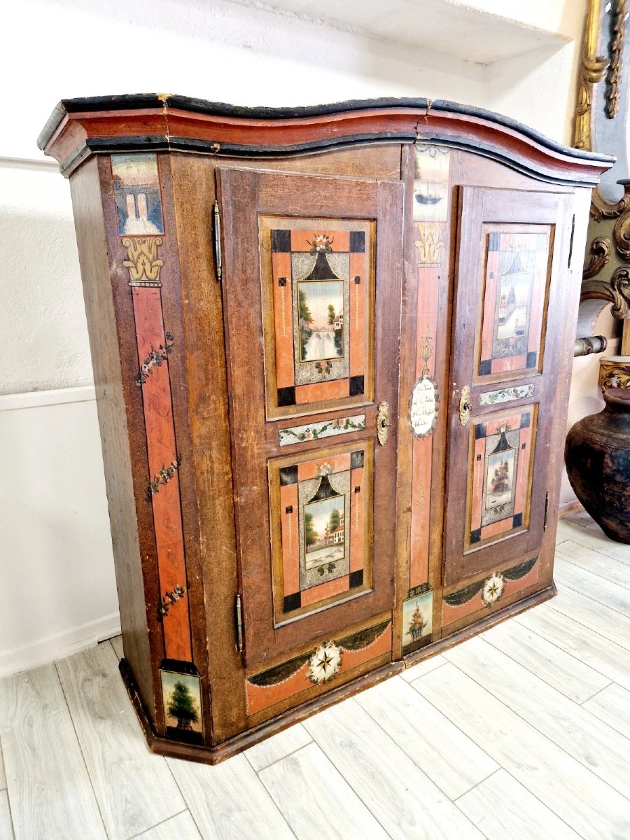 Armoire bavaroise peinte antique-photo-3