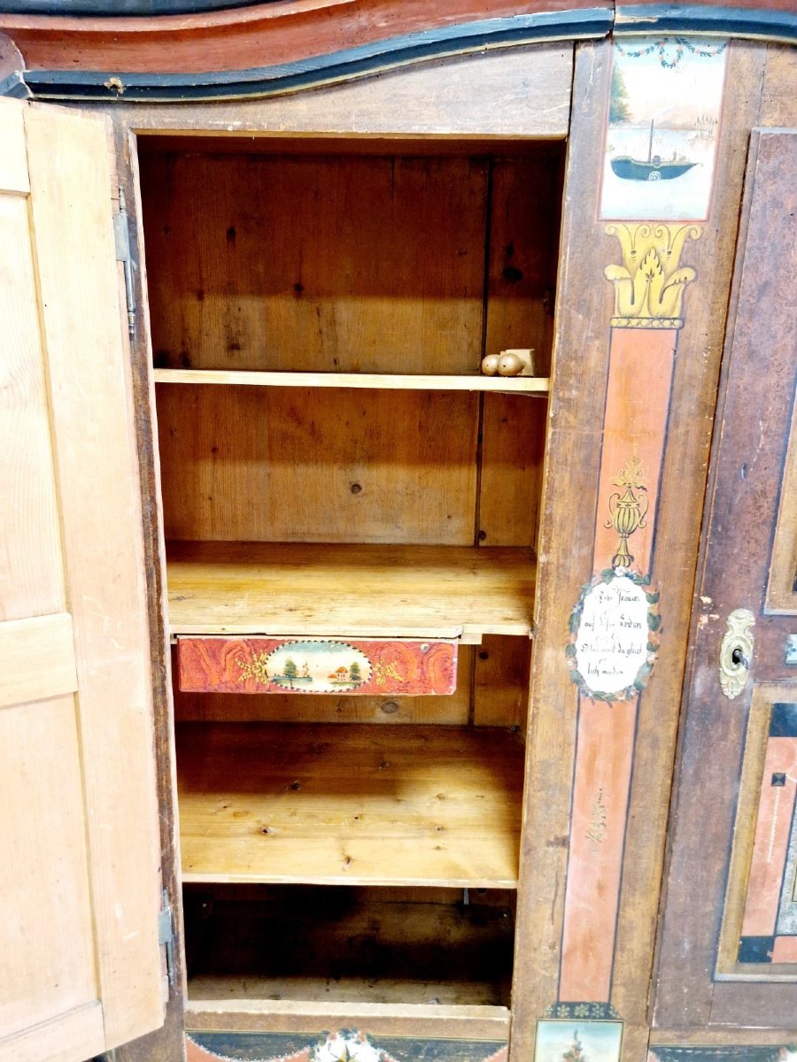 Armoire bavaroise peinte antique-photo-3