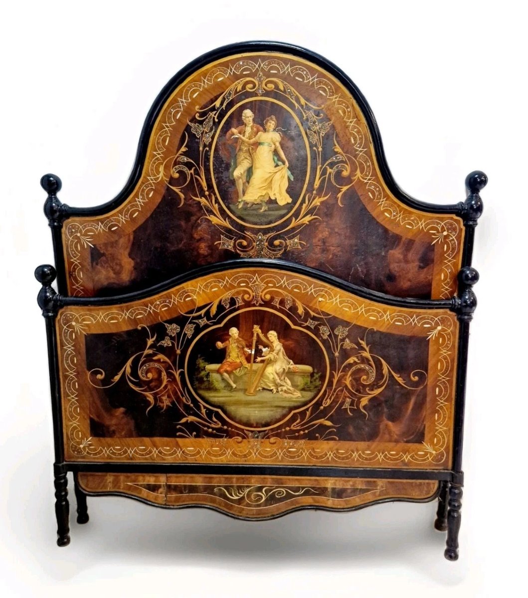 Lit double antique italien Napoléon III-photo-2