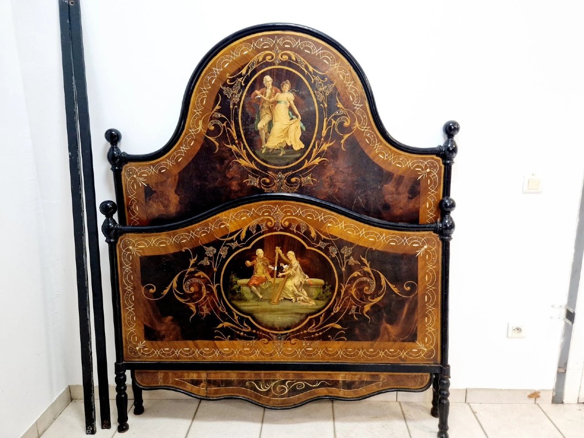 Lit double antique italien Napoléon III-photo-1