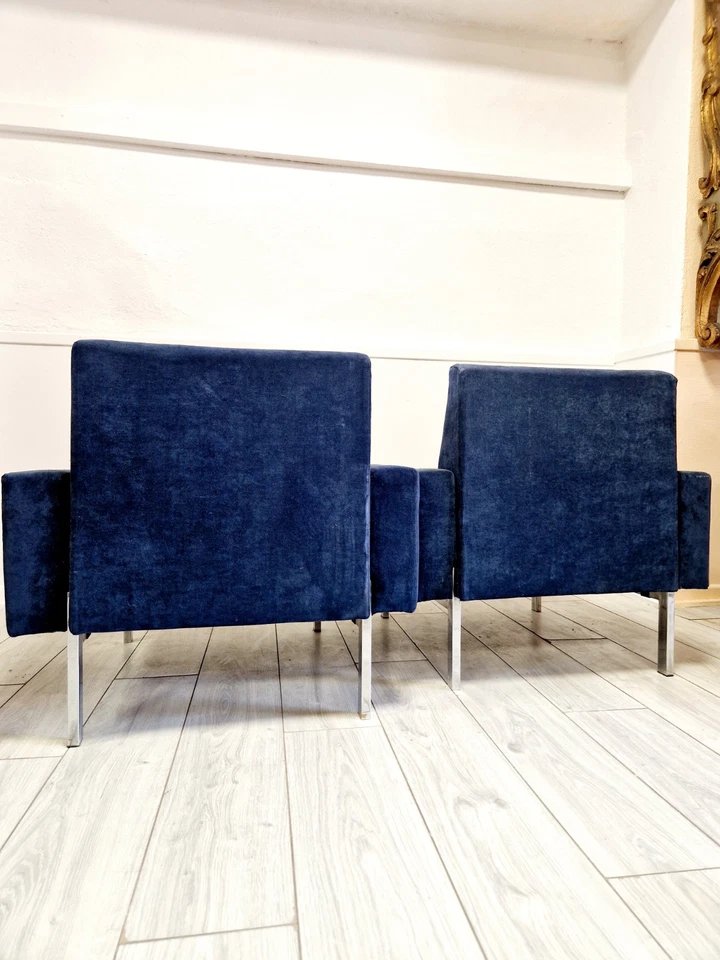 Pair Of Danish Mid-century Armchairs, Kiushu Saporiti Style-photo-3