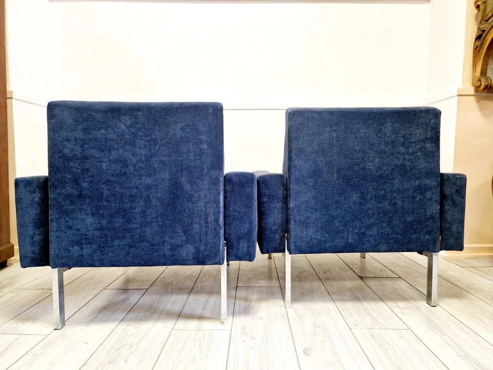 Pair Of Danish Mid-century Armchairs, Kiushu Saporiti Style-photo-4