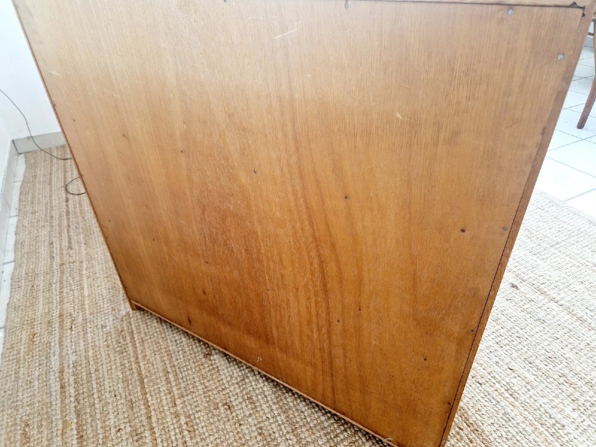Pair Of Mid-century Oak School Bookcases-photo-3