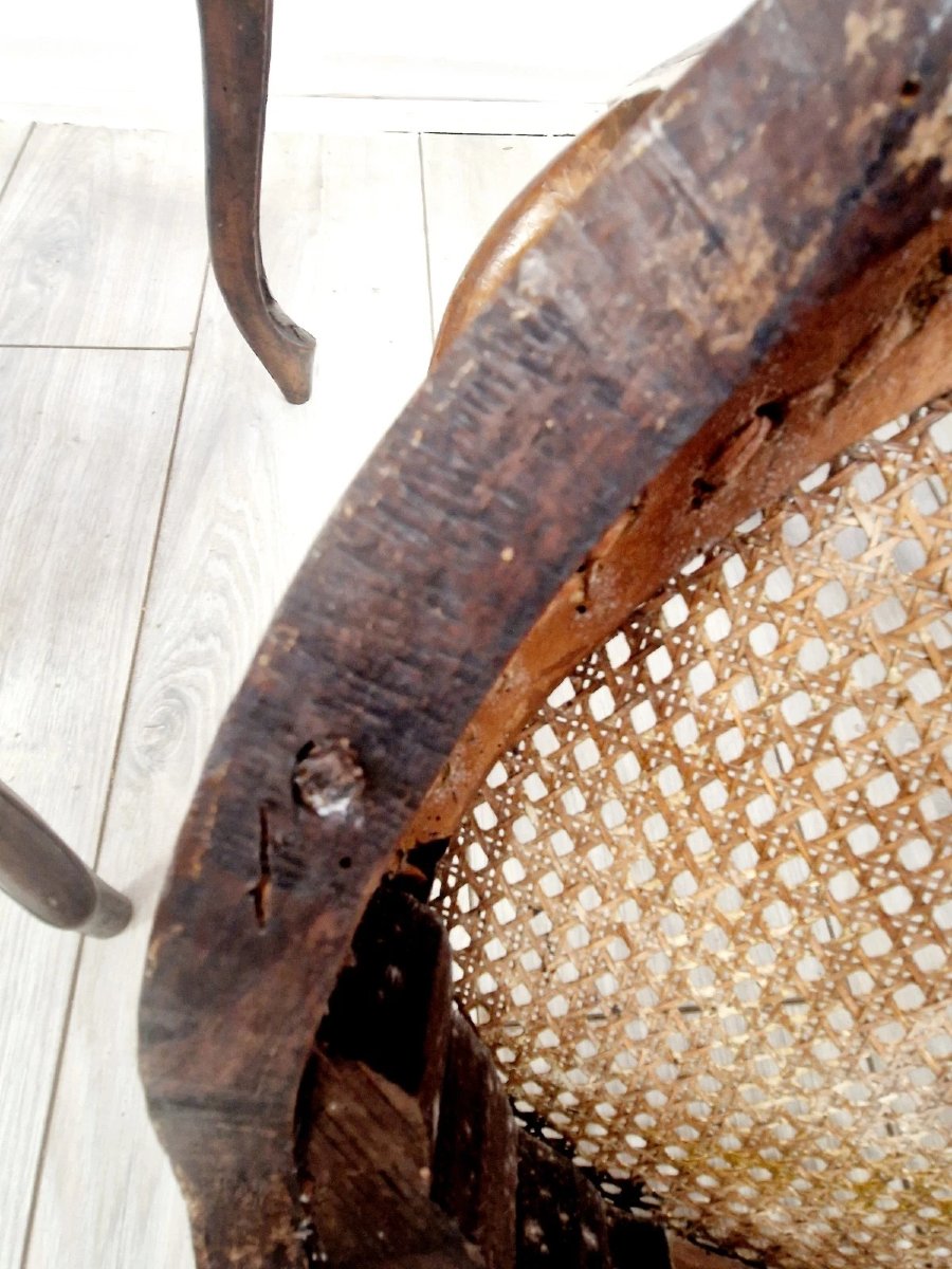Antique French Rattan Armchairs From The Louis XVI Period-photo-8