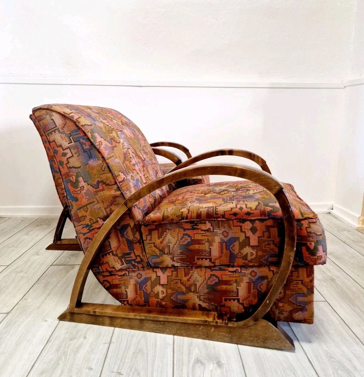 Pair Of Art Deco Armchairs-photo-4