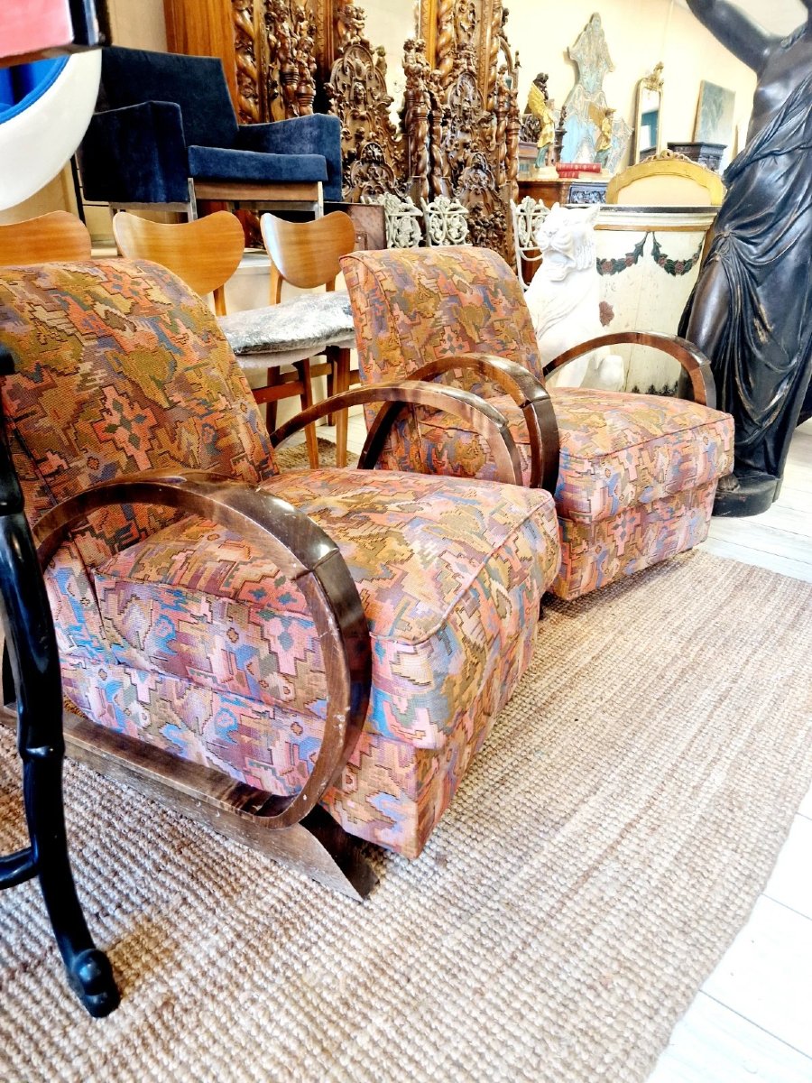 Pair Of Art Deco Armchairs-photo-3