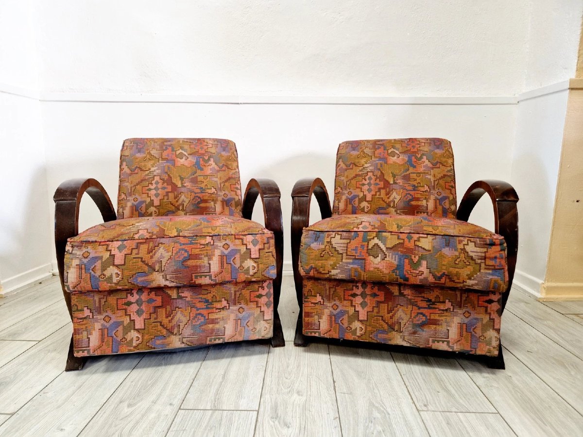 Pair Of Art Deco Armchairs-photo-7