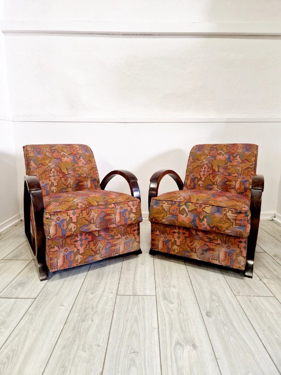 Pair Of Art Deco Armchairs-photo-8
