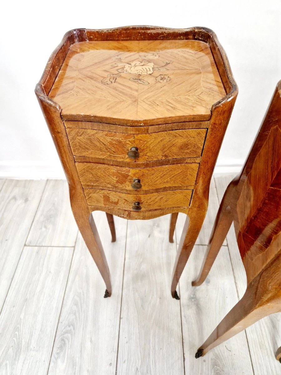 Paire de chevets anciens français Louis XV-photo-7