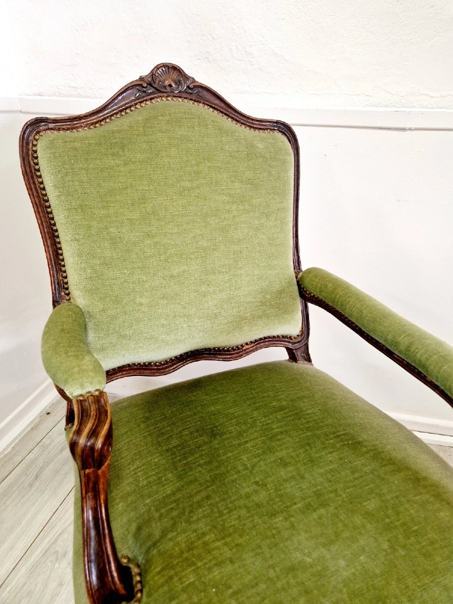 Chaise longue ancienne française de style Louis XV-photo-2