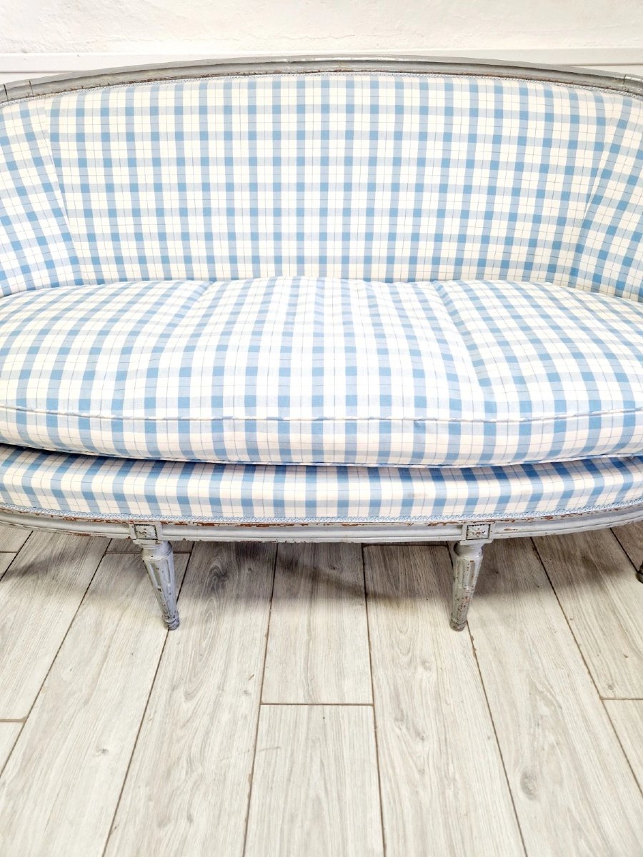 Canapé ancien français de style Louis XVI-photo-3