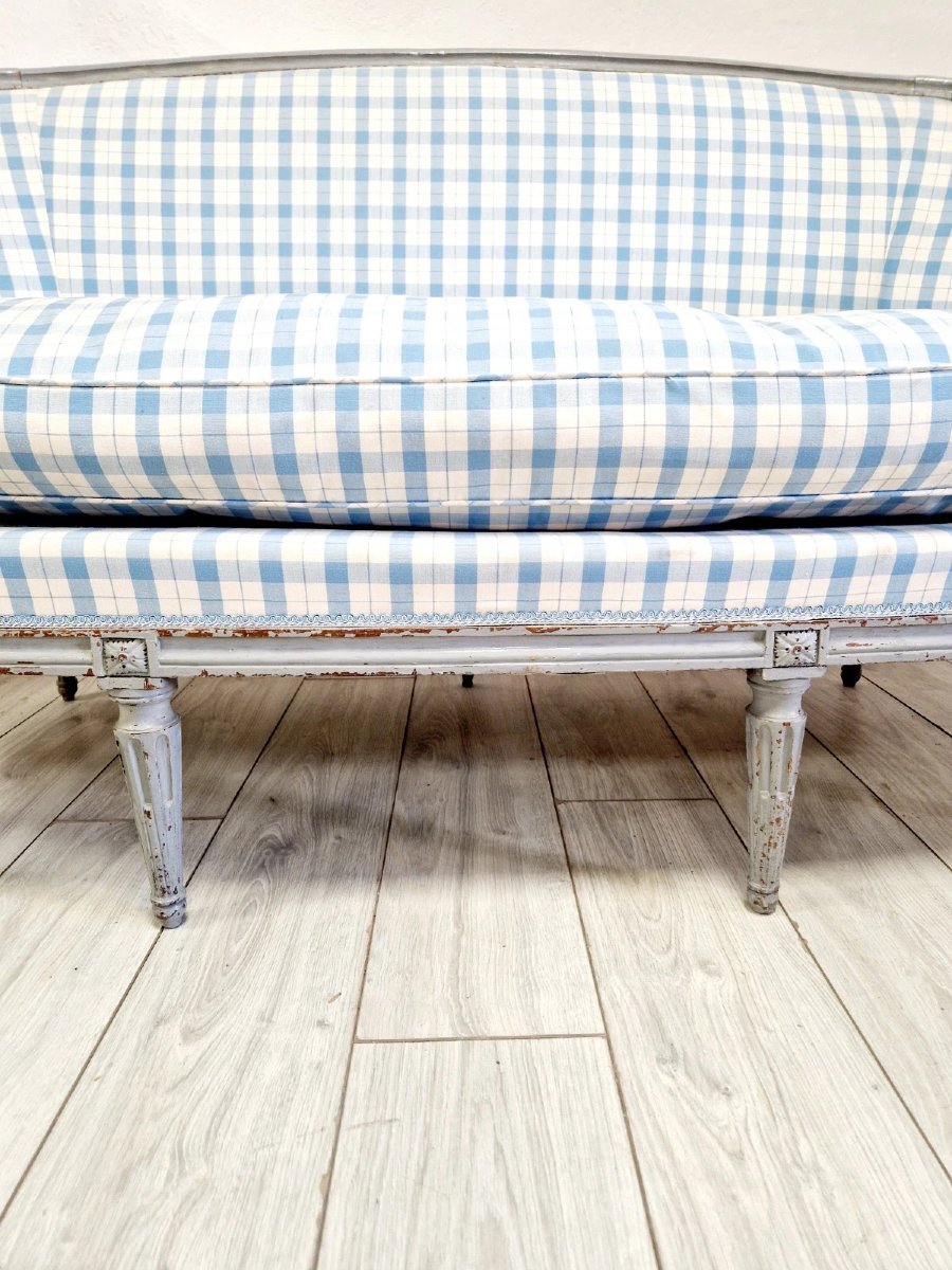 Canapé ancien français de style Louis XVI-photo-4
