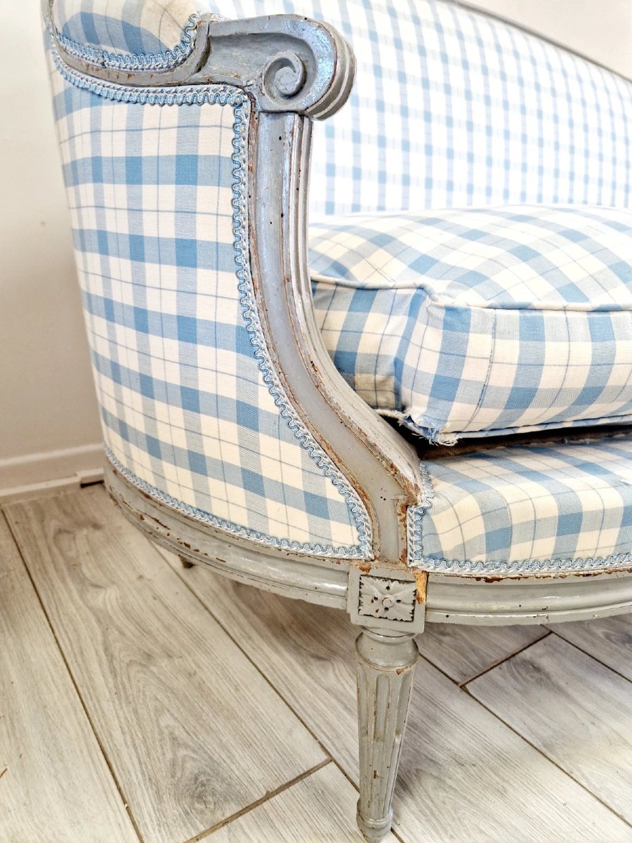 Canapé ancien français de style Louis XVI-photo-1