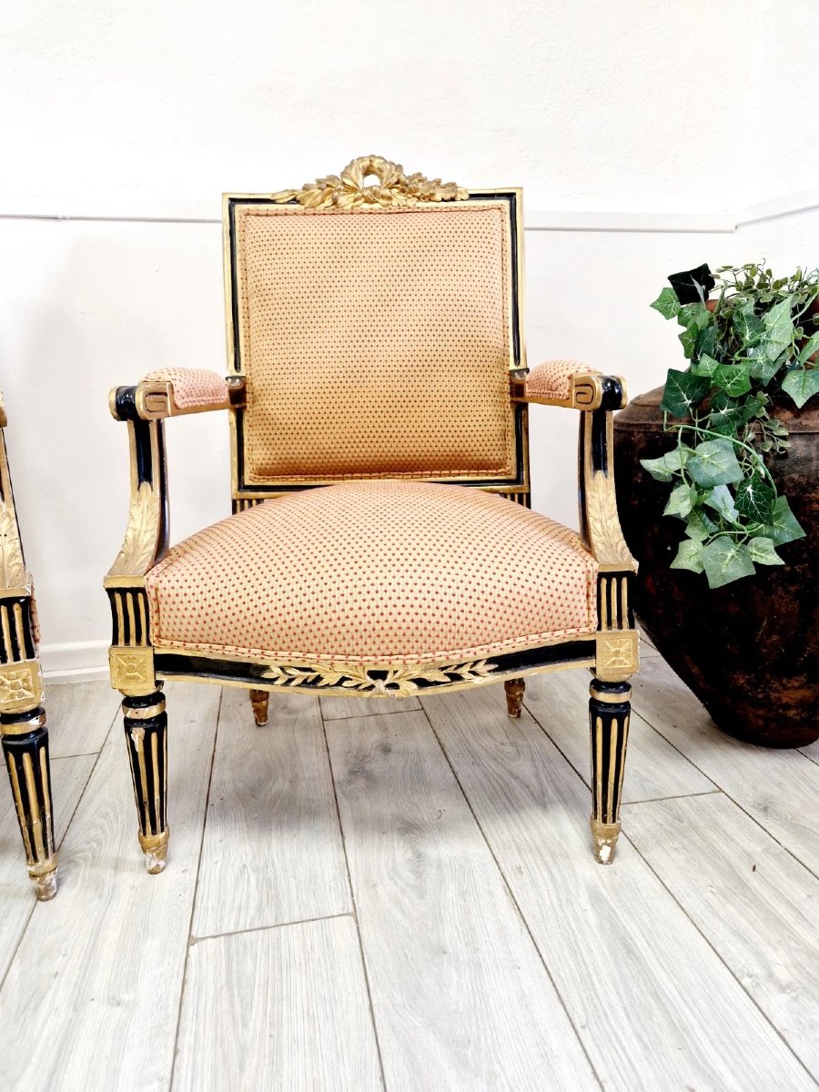 Pair Of Antique French Armchairs From The Napoleon III Period-photo-2