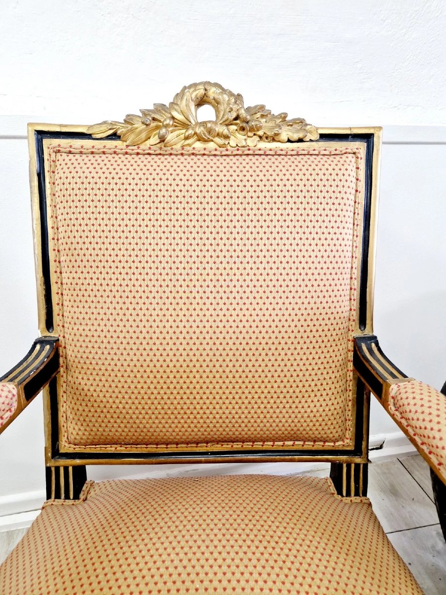 Pair Of Antique French Armchairs From The Napoleon III Period-photo-3