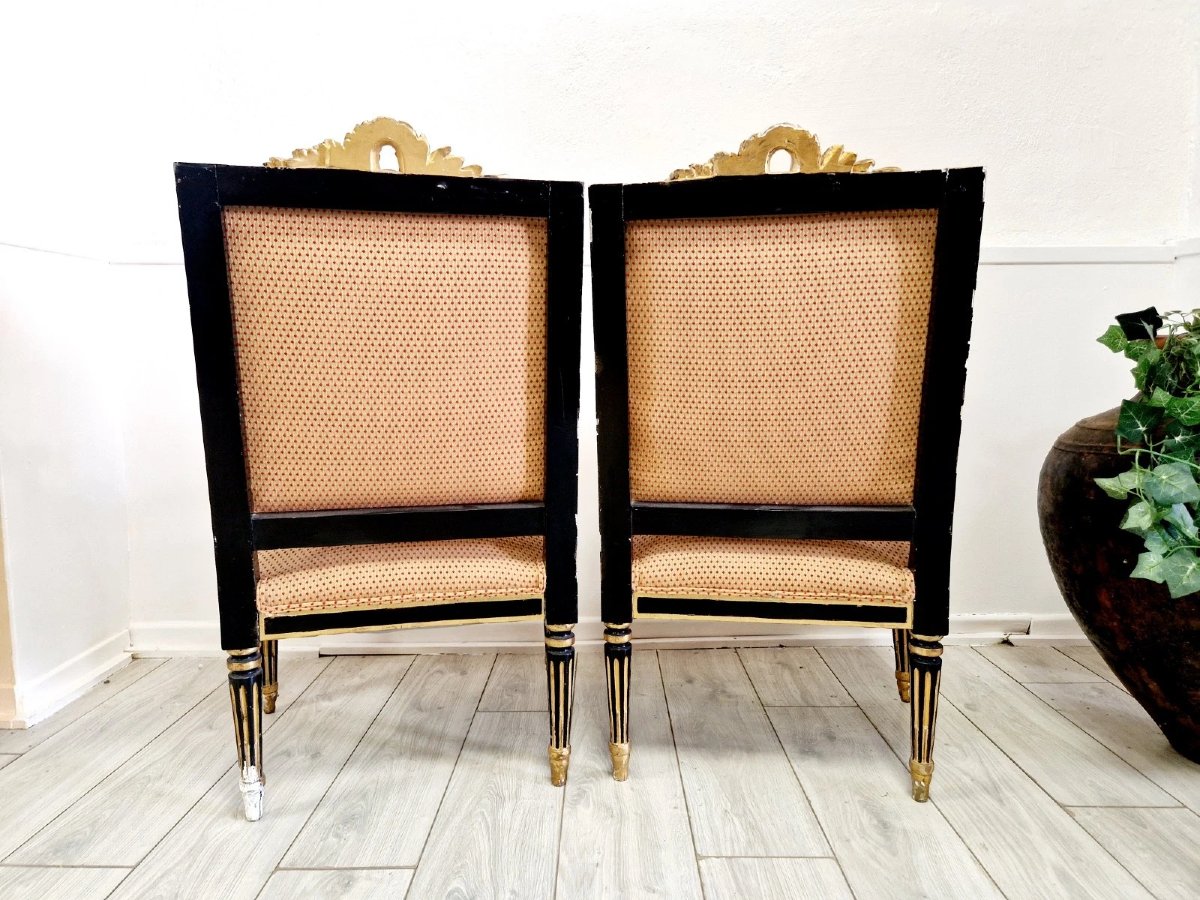 Pair Of Antique French Armchairs From The Napoleon III Period-photo-1