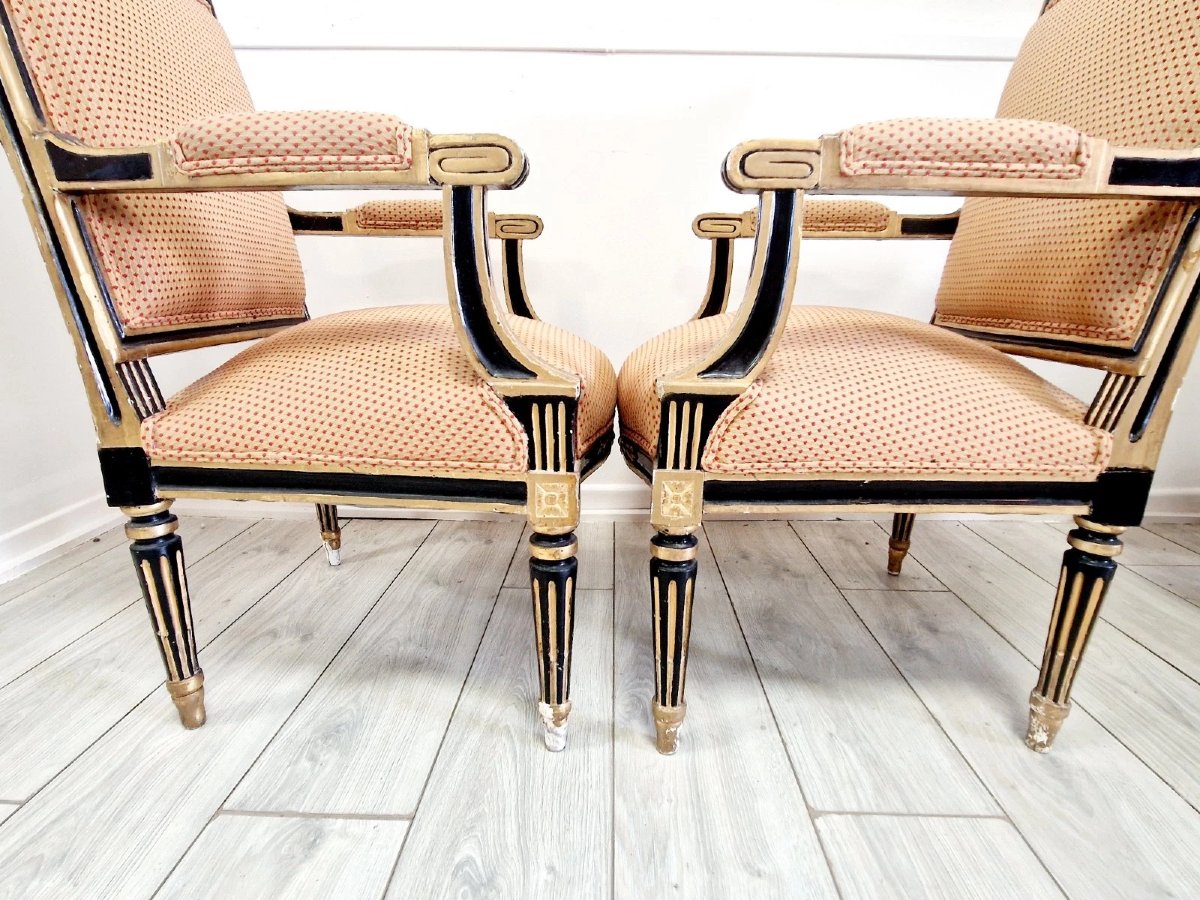 Pair Of Antique French Armchairs From The Napoleon III Period-photo-3