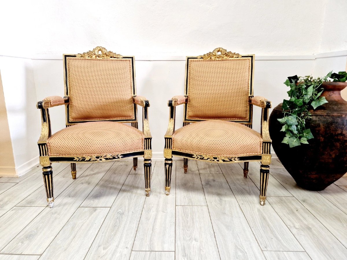 Pair Of Antique French Armchairs From The Napoleon III Period-photo-6