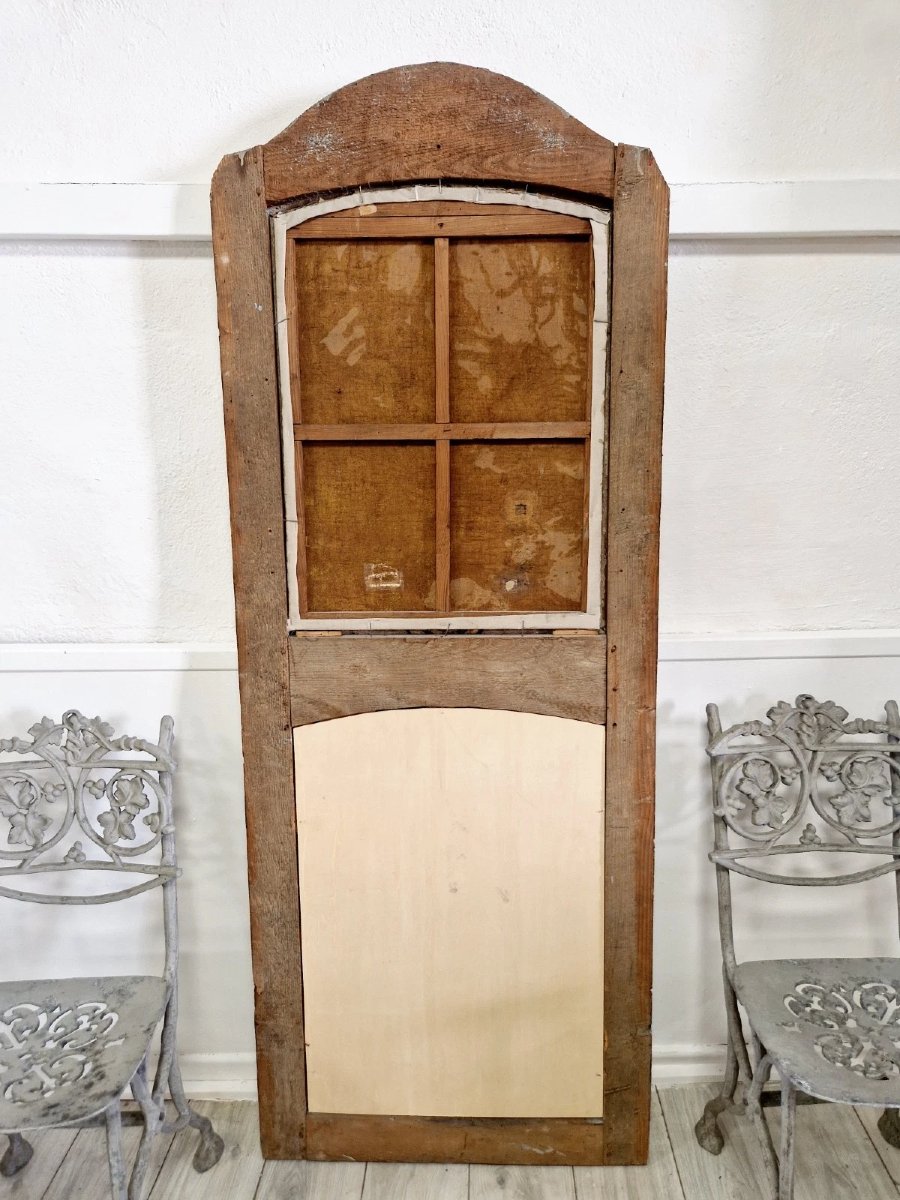 Antique French Oil-painted Mirror, Louis XVI Trumeau-photo-7