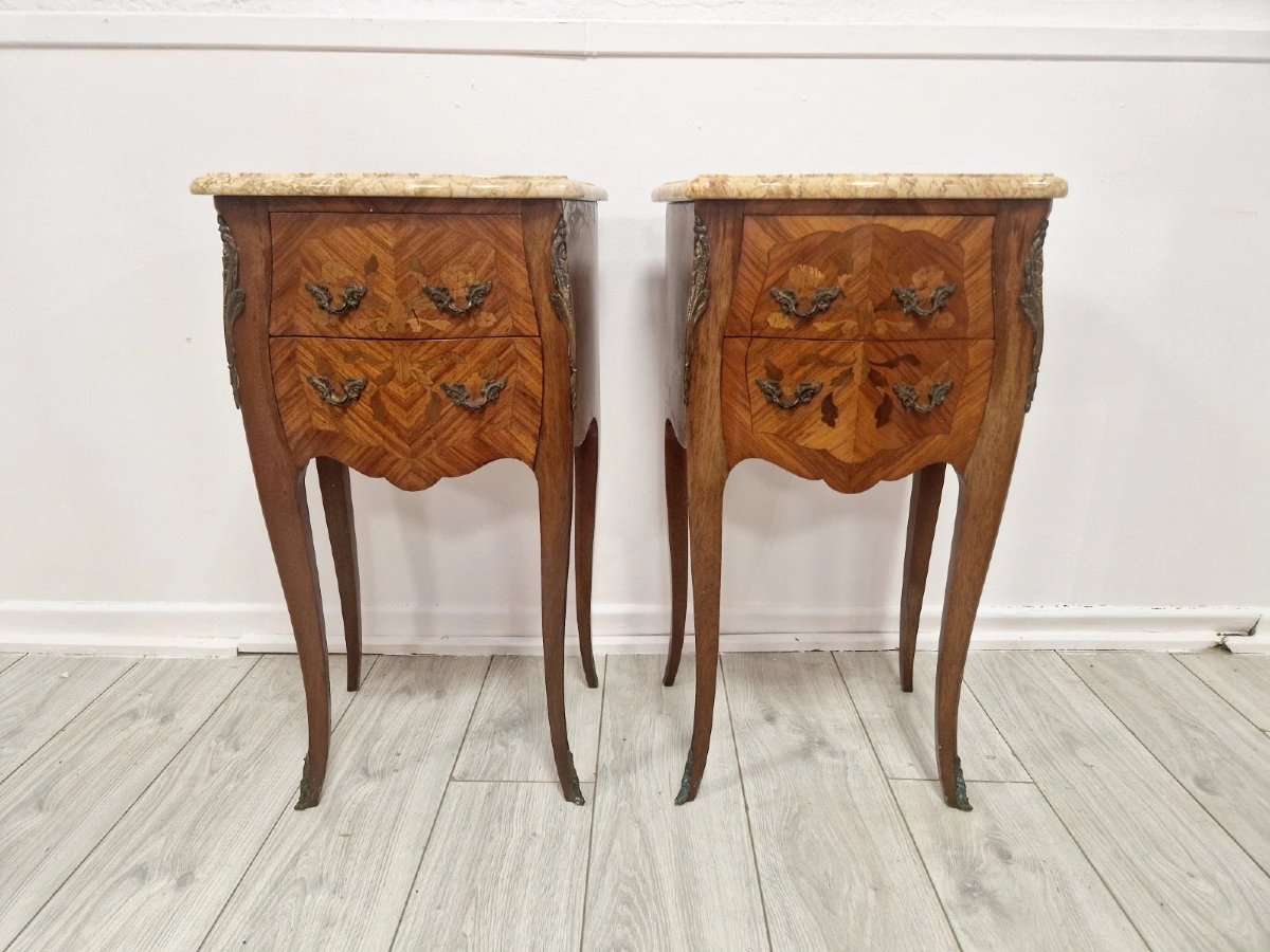 Paire de chevets anciens de style Louis XV, estampillés MP-photo-3