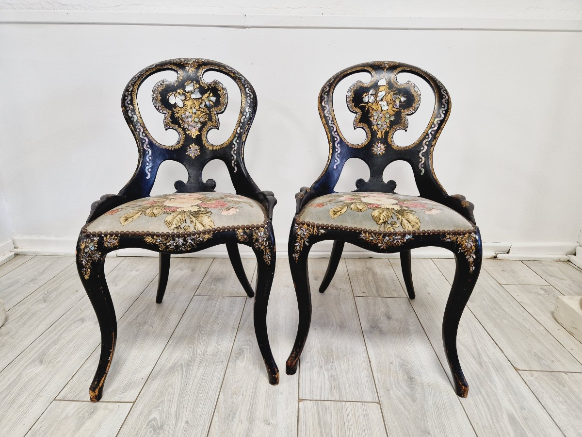 Pair Of Antique French Napoleon Chairs