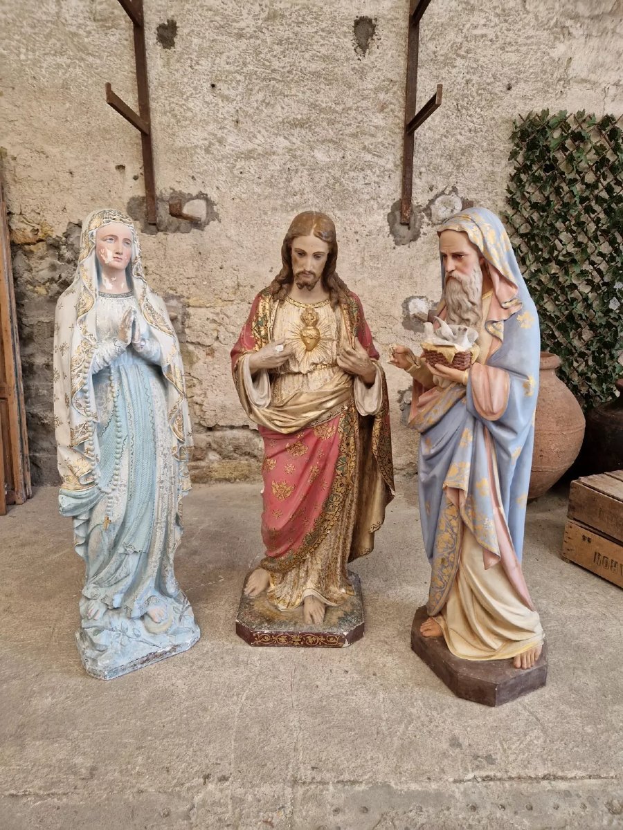 Statue religieuse antique grandeur nature Marie de Lourdes-photo-2