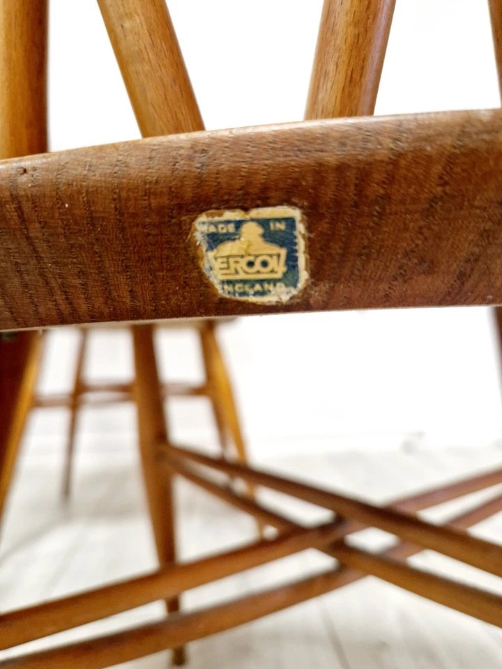 4 chaises de salle à manger à dossier chandelier Ercol-photo-2