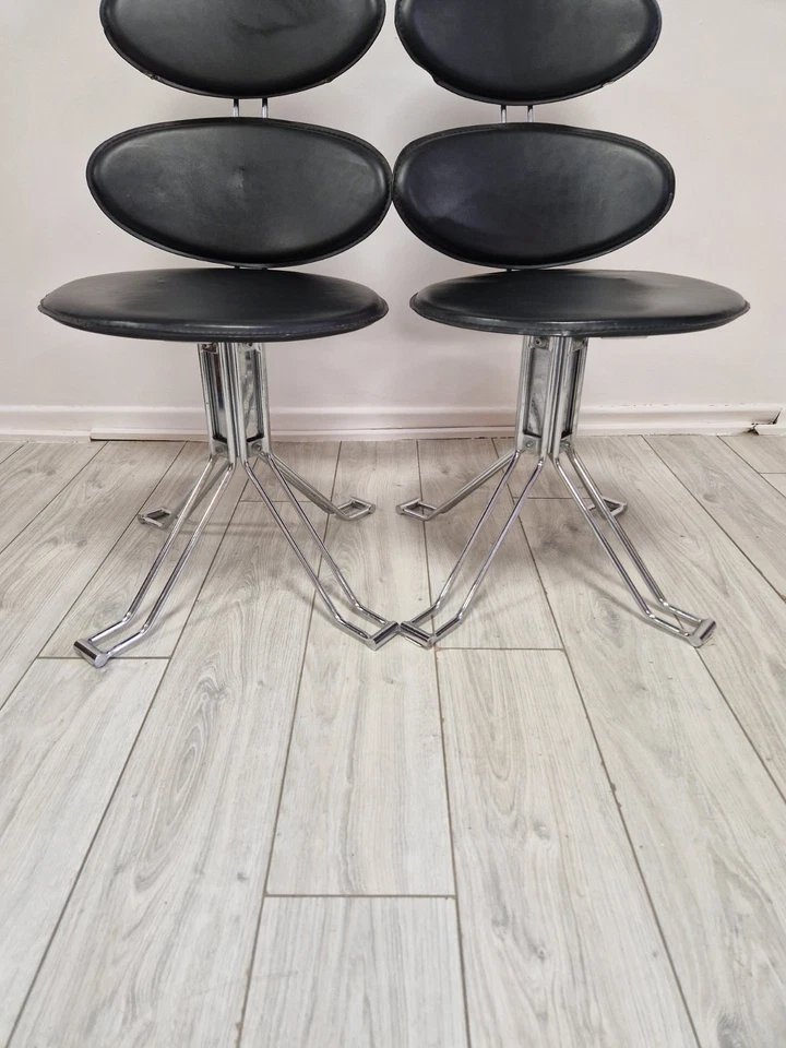 Paire de chaises vintage de style Corona, attribuées à Paul Volter-photo-3