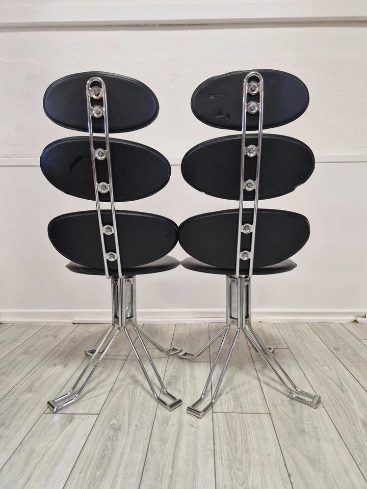 Paire de chaises vintage de style Corona, attribuées à Paul Volter-photo-4