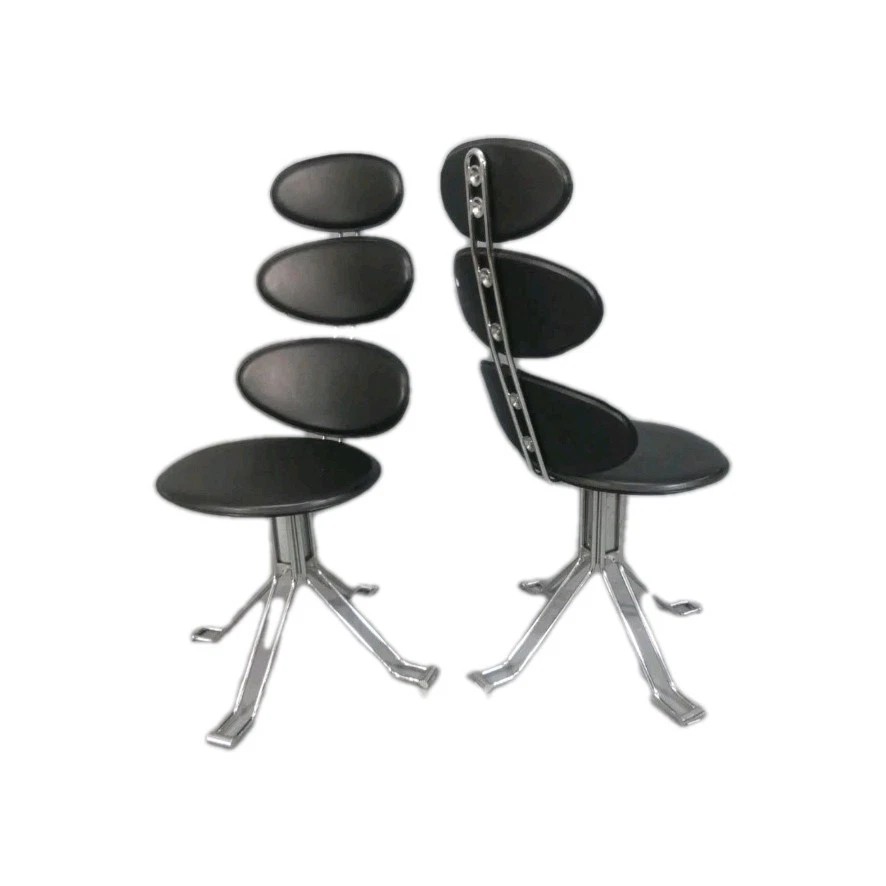 Paire de chaises vintage de style Corona, attribuées à Paul Volter