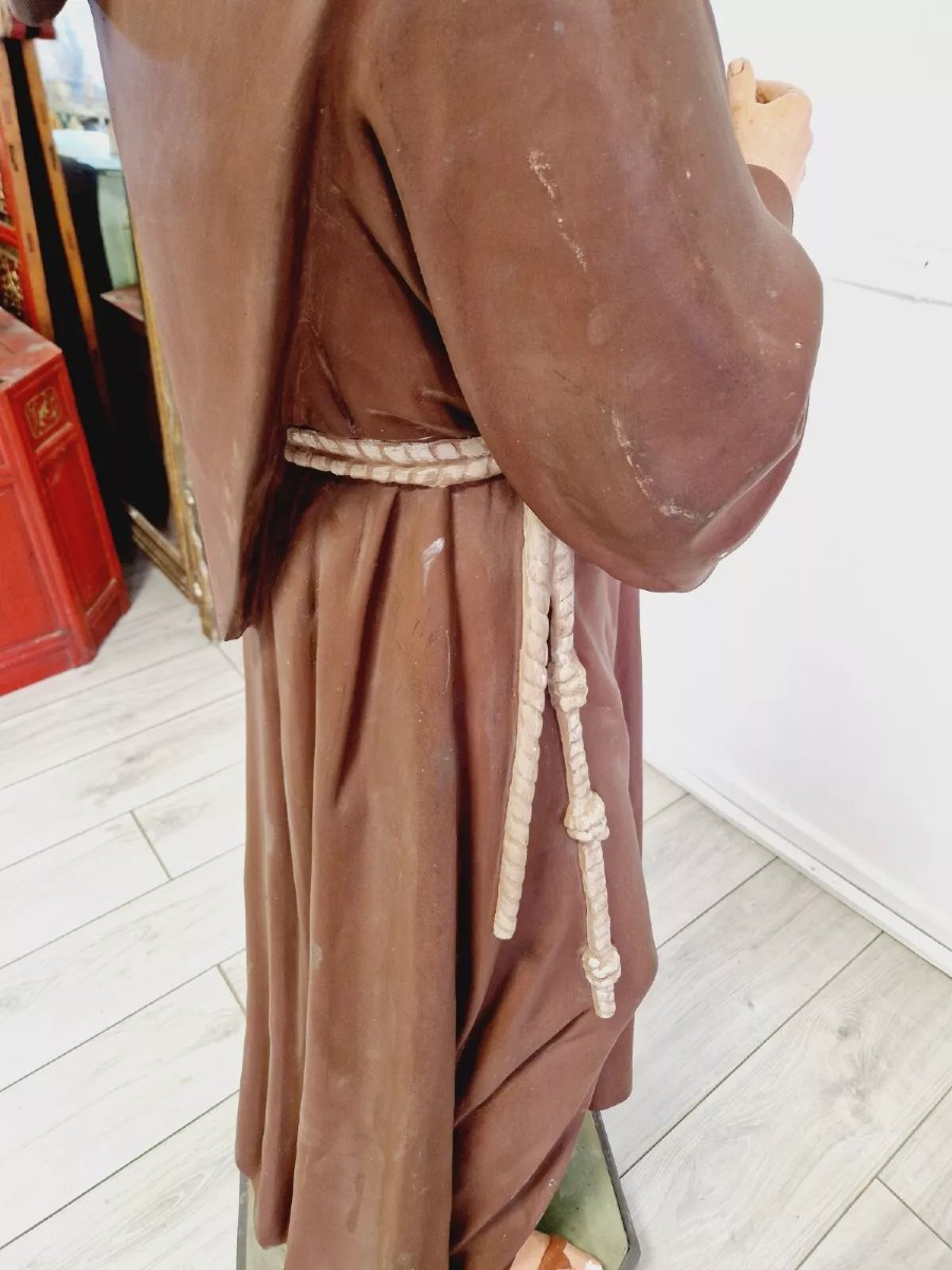 Statue religieuse antique Saint Antoine grandeur nature-photo-6