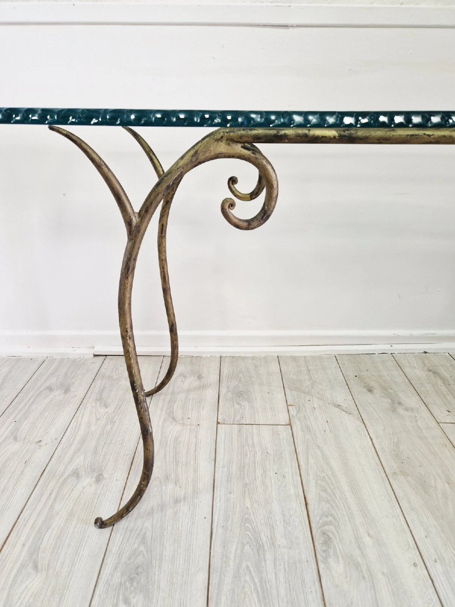 Vintage Glass And Metal Console-photo-1