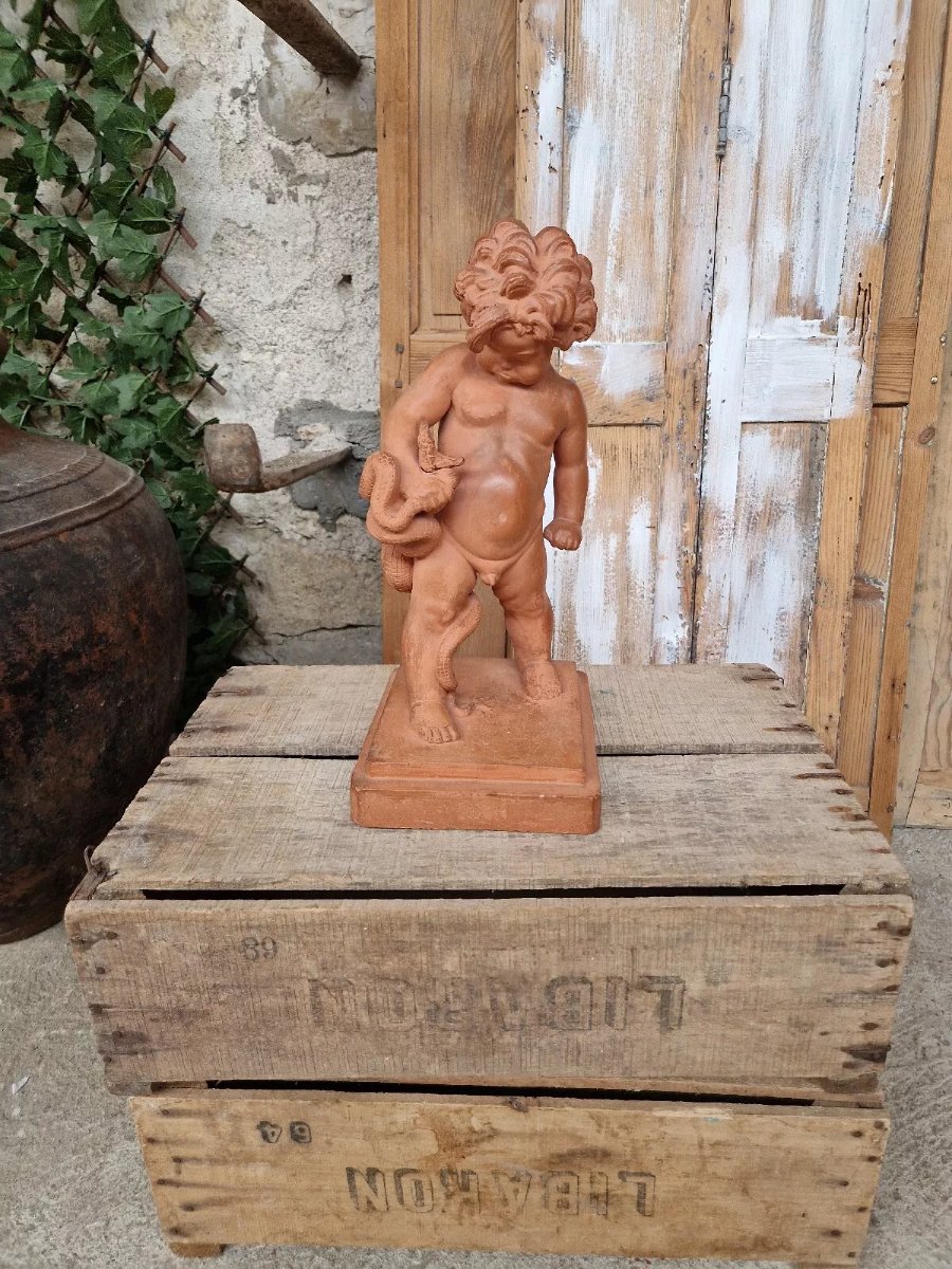 Ancient Hercules Sculpture Signed Marcel Courbier-photo-4