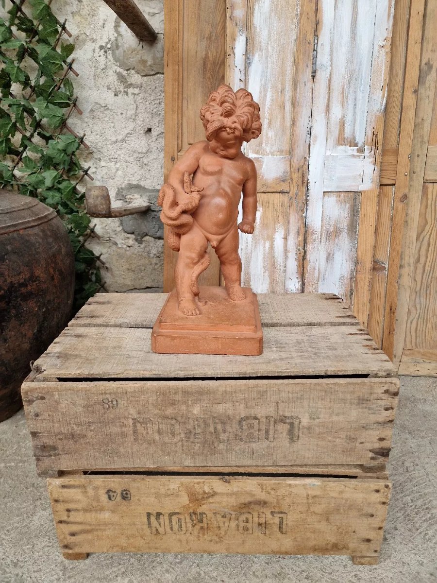 Ancient Hercules Sculpture Signed Marcel Courbier-photo-2