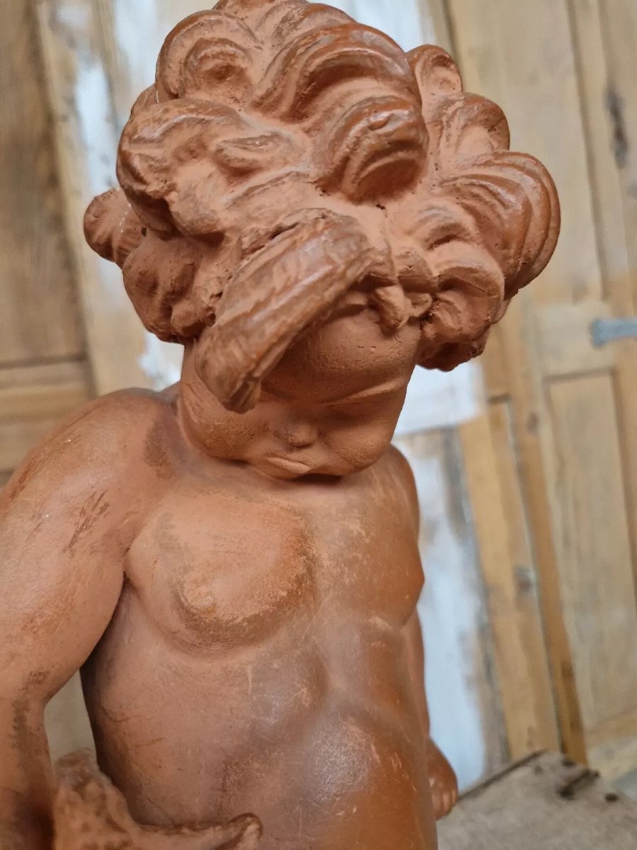 Ancient Hercules Sculpture Signed Marcel Courbier-photo-6