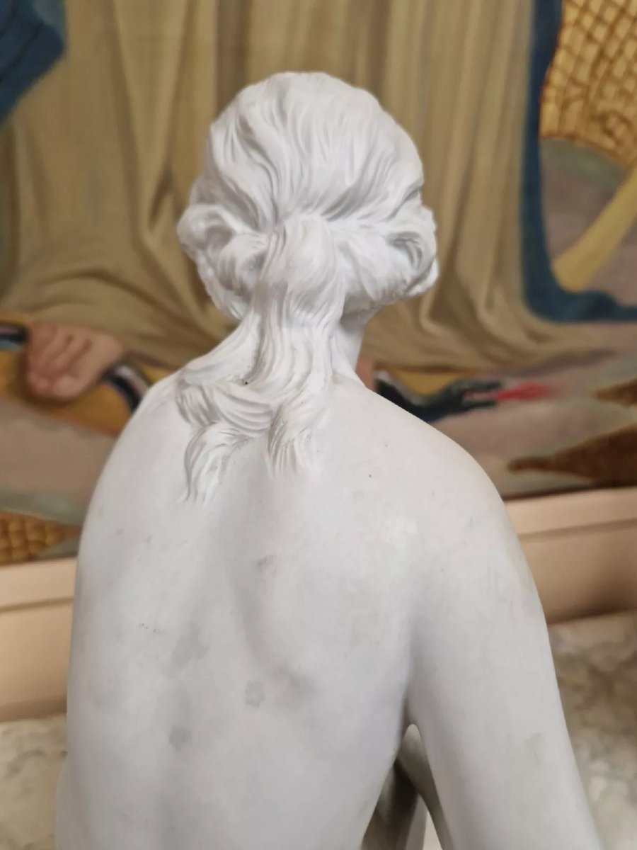 Antique Sculpture Of Diana Bathing After Falconet-photo-3