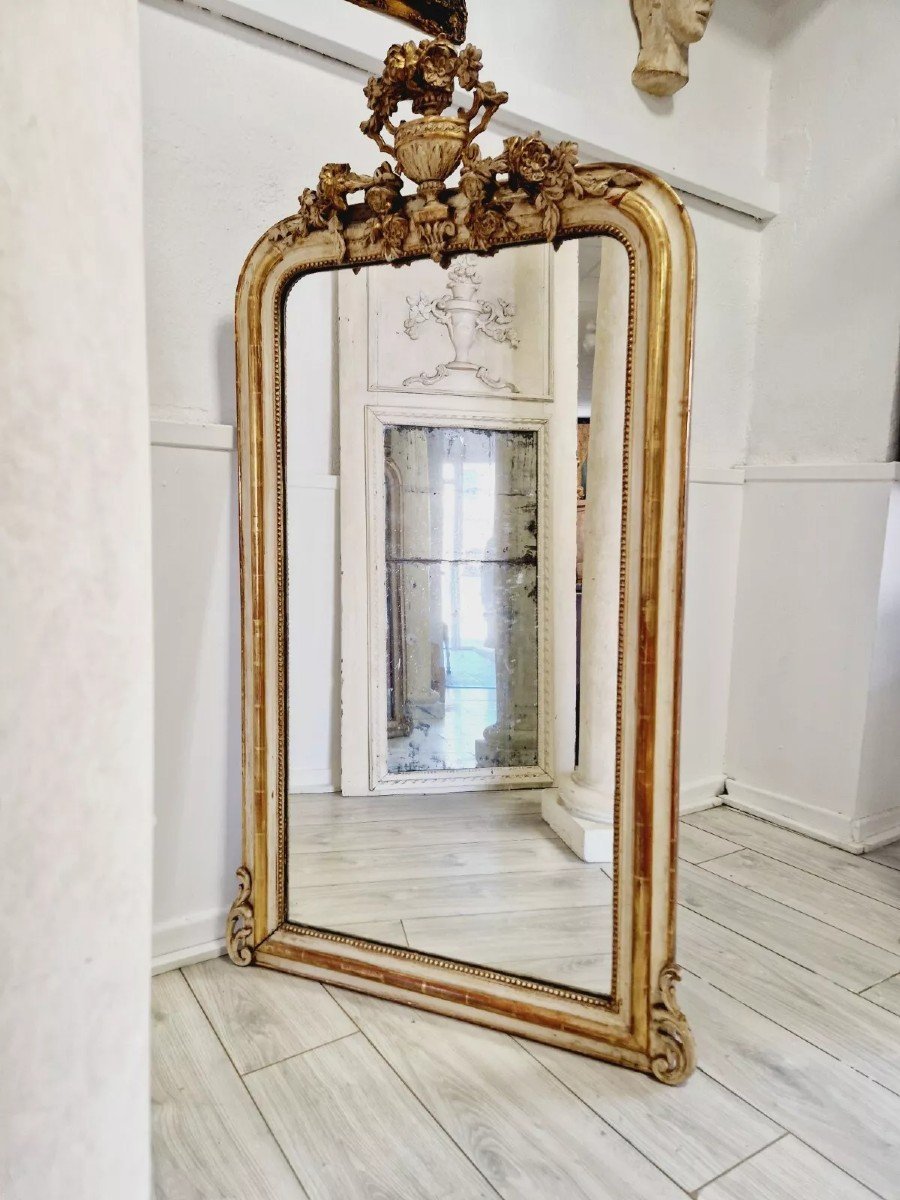 Antique French Louis XVI Style Mirror From The 19th Century-photo-4