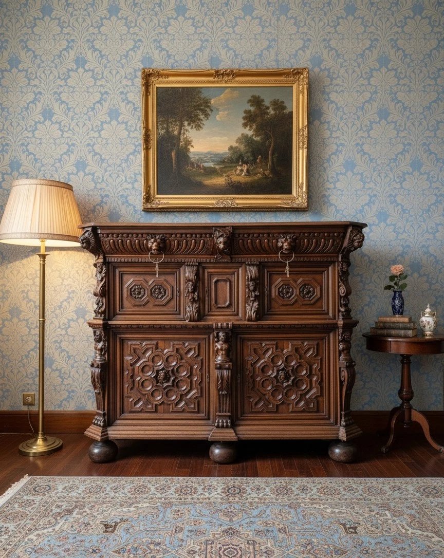 Antique 19th Century French Renaissance Wardrobe-photo-7