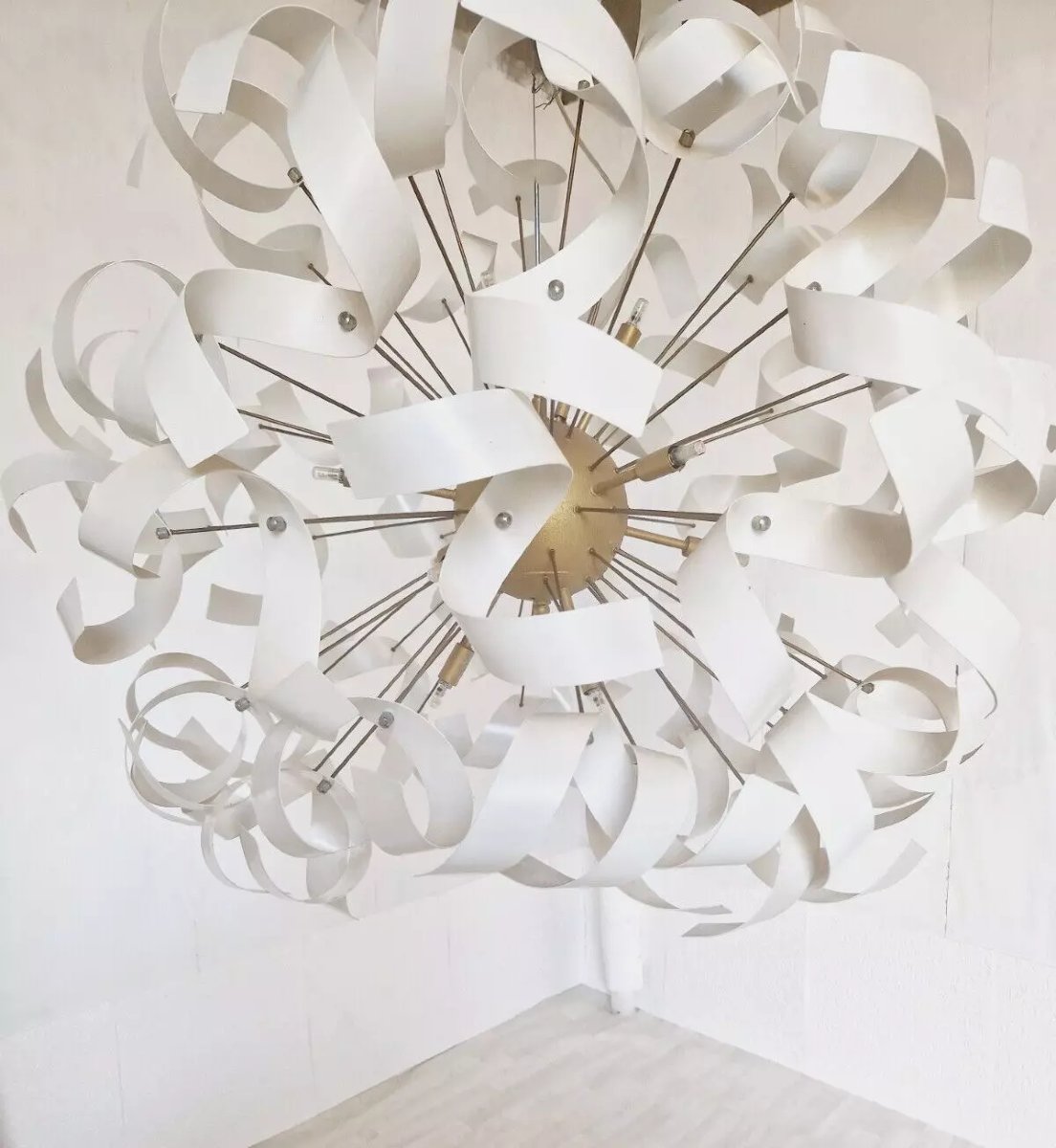 Grand luminaire vintage style Spoutnik, époque spatiale-photo-2