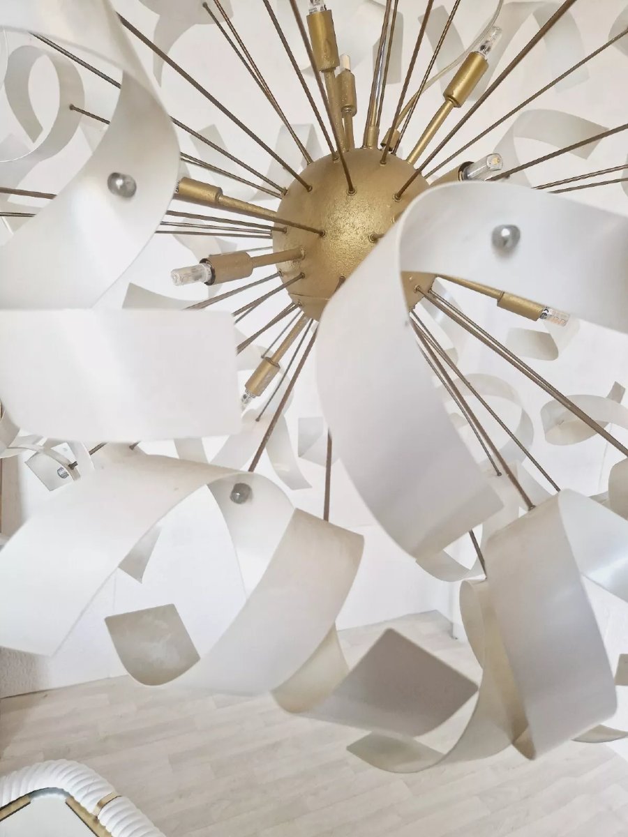 Grand luminaire vintage style Spoutnik, époque spatiale-photo-3