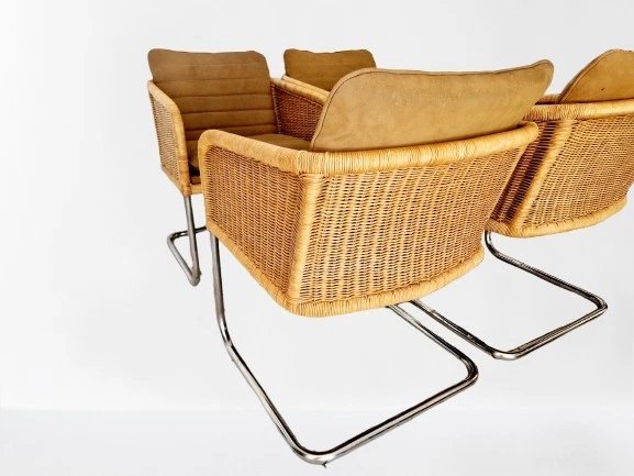 4 chaises de salle à manger Shelby Williams dans le style de Fabricius et Kastholm-photo-2