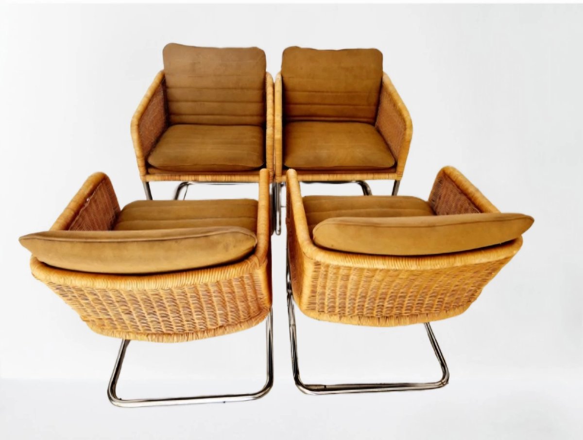 4 chaises de salle à manger Shelby Williams dans le style de Fabricius et Kastholm-photo-3