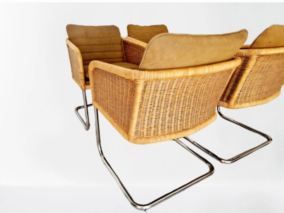 4 chaises de salle à manger Shelby Williams dans le style de Fabricius et Kastholm-photo-4