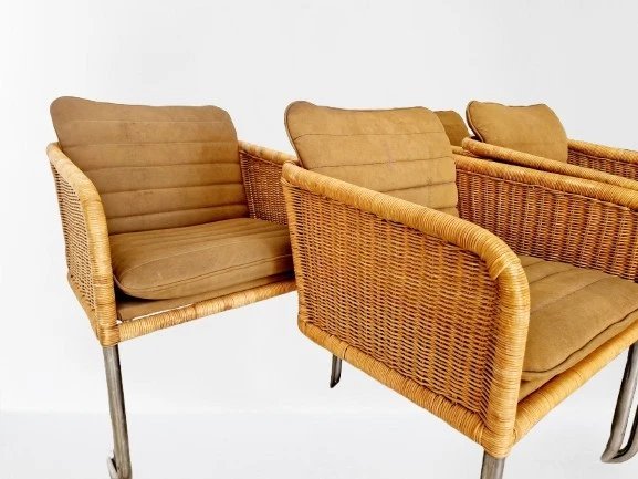 4 chaises de salle à manger Shelby Williams dans le style de Fabricius et Kastholm-photo-3