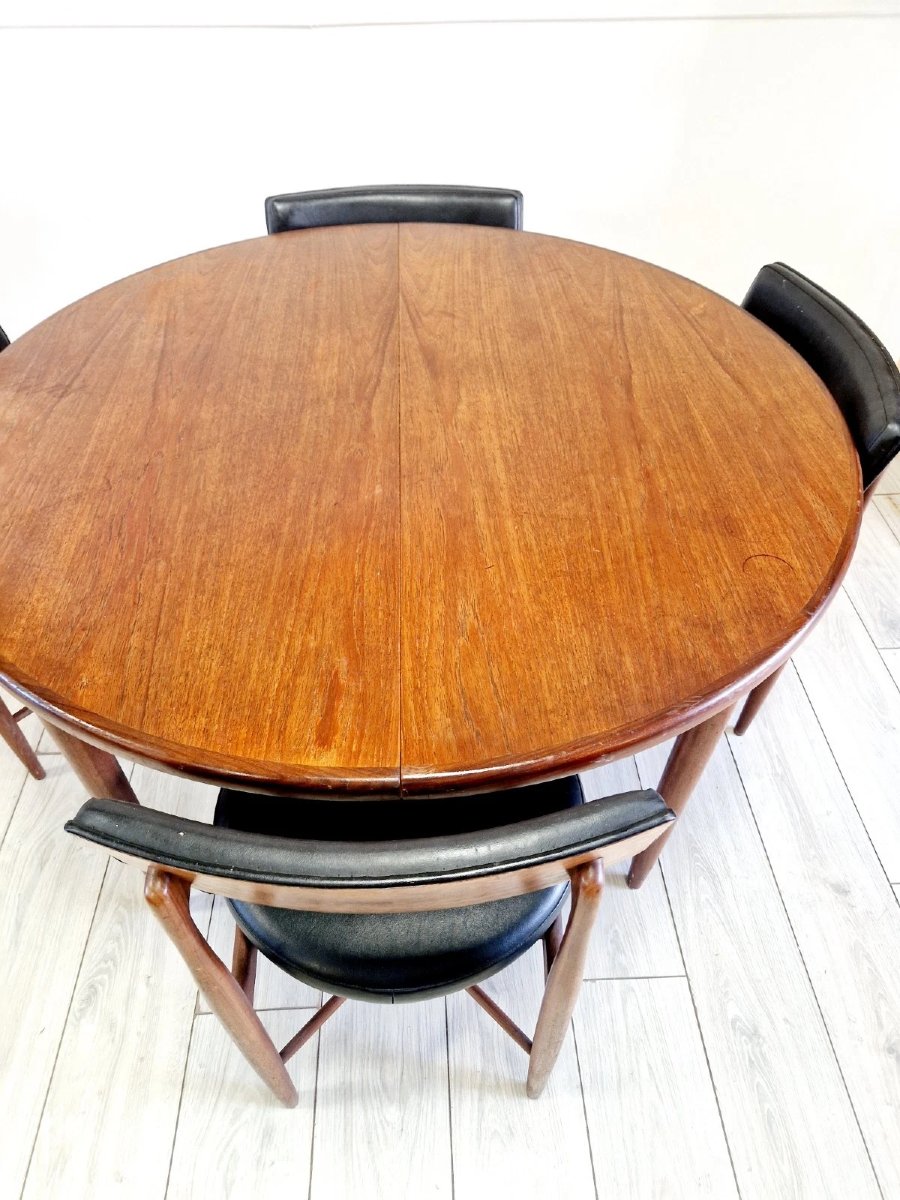 Table de salle à manger G-Plan style milieu du siècle et 4 chaises-photo-2